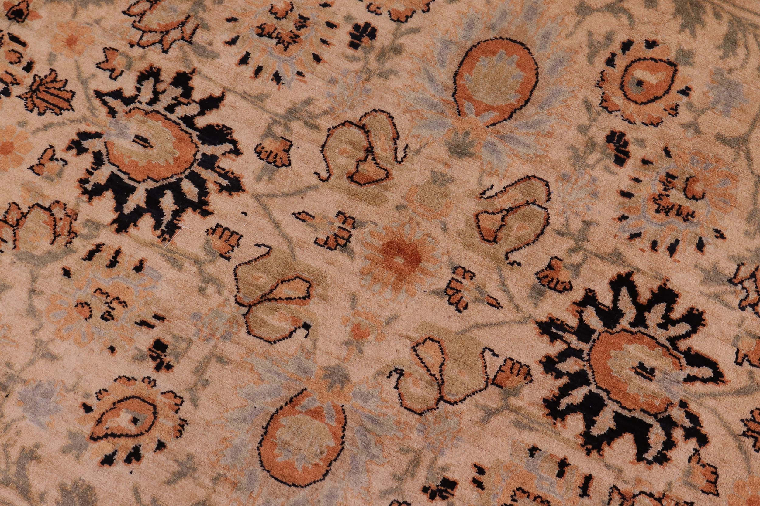 handmade Traditional New Asif Tan Lt. Gold Hand Knotted RECTANGLE 100% WOOL area rug 9x12