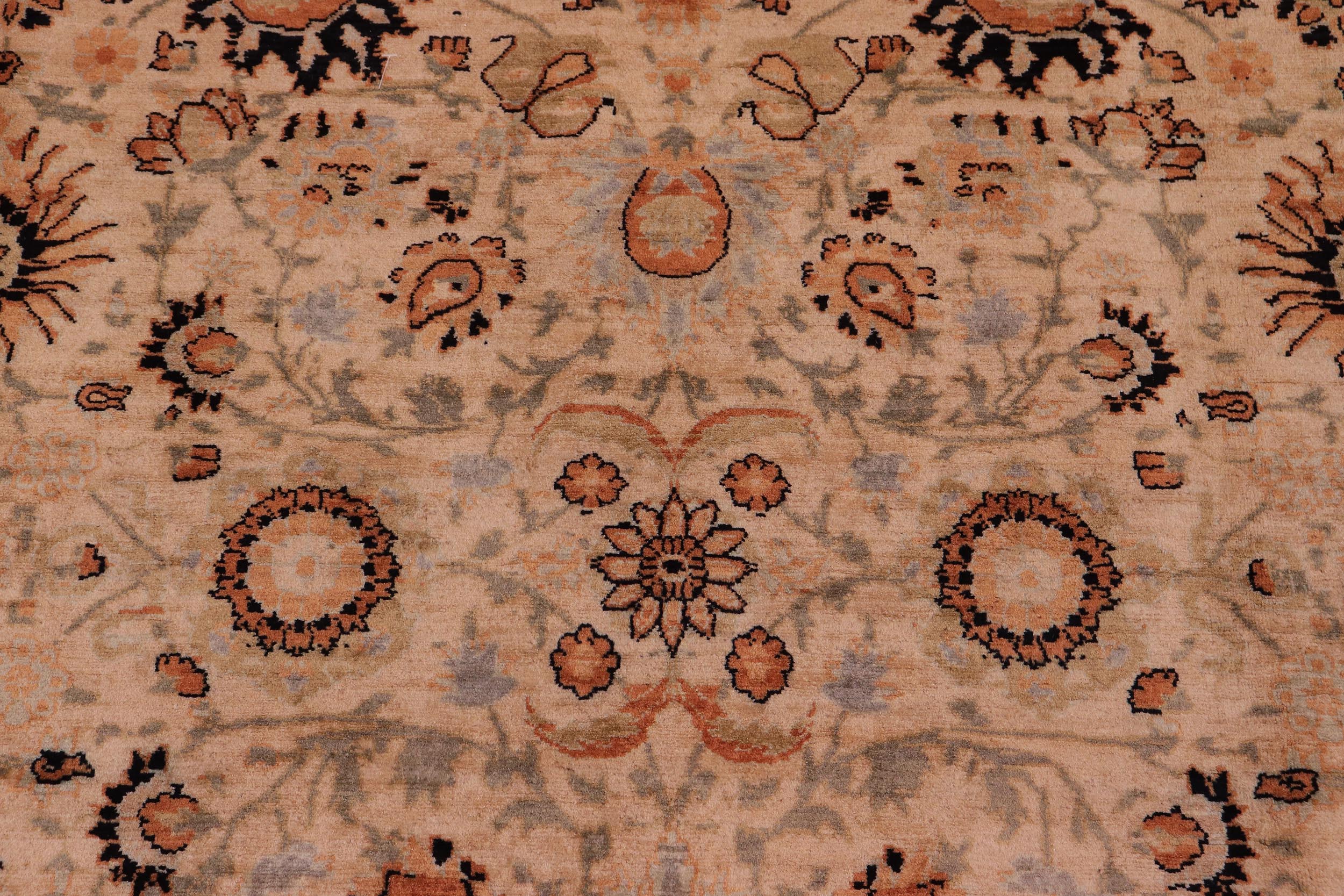 handmade Traditional New Asif Tan Lt. Gold Hand Knotted RECTANGLE 100% WOOL area rug 9x12