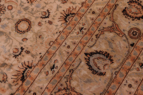 handmade Traditional New Asif Tan Lt. Gold Hand Knotted RECTANGLE 100% WOOL area rug 9x12