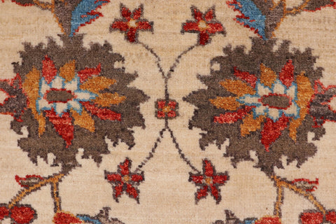 handmade Traditional Kafkaz Beige Rust Hand Knotted RUNNER 100% WOOL area rug 3' x 5'