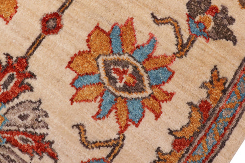 handmade Traditional Kafkaz Beige Rust Hand Knotted RUNNER 100% WOOL area rug 3' x 5'