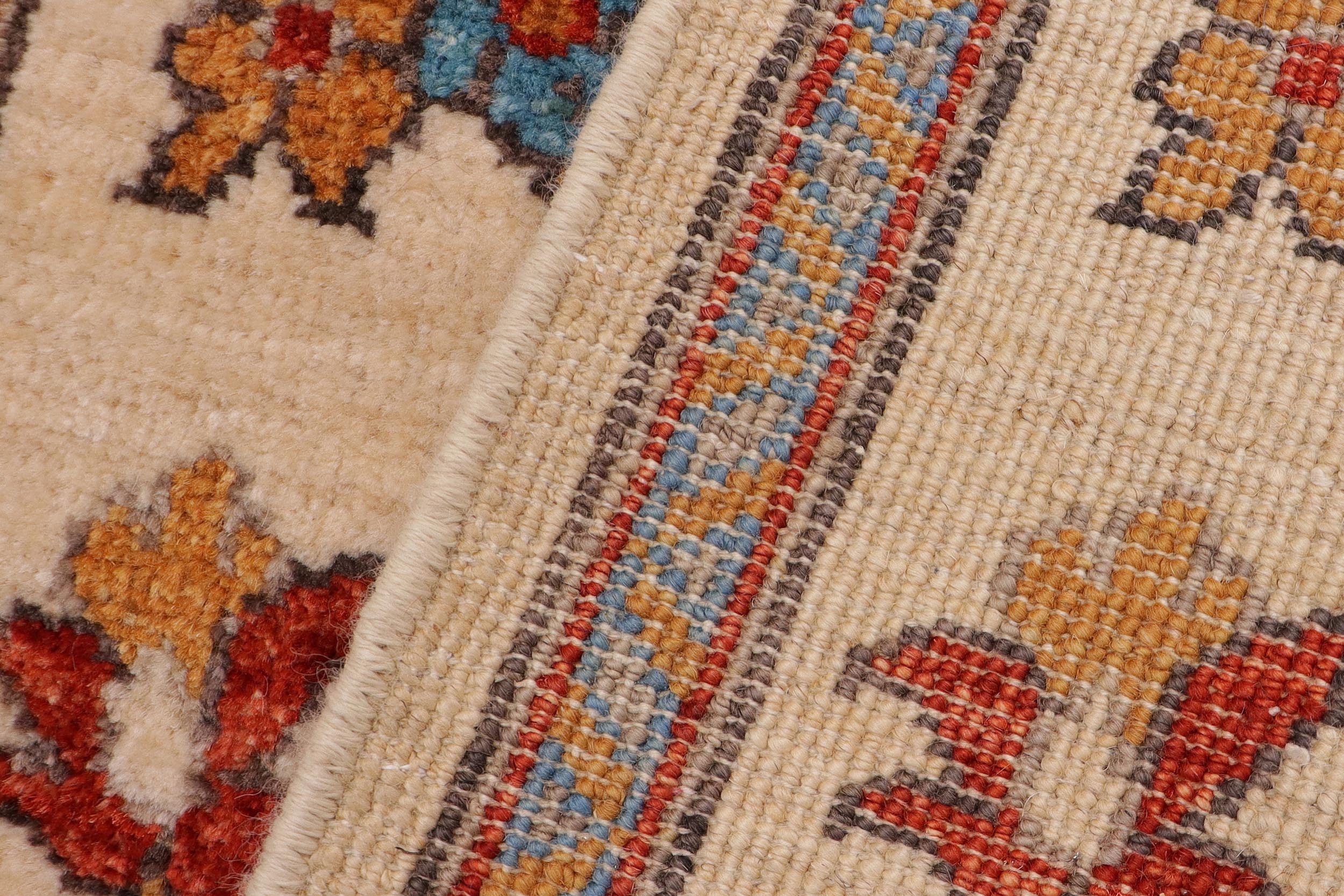 handmade Traditional Kafkaz Beige Rust Hand Knotted RUNNER 100% WOOL area rug 3' x 5'
