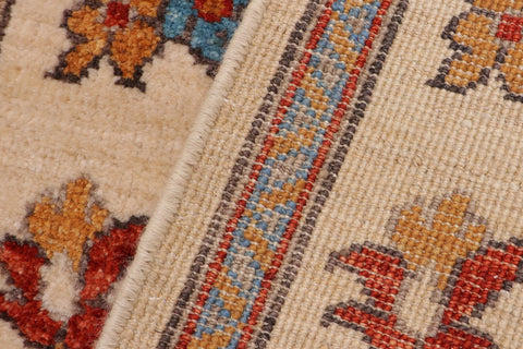 handmade Traditional Kafkaz Beige Rust Hand Knotted RUNNER 100% WOOL area rug 3' x 5'