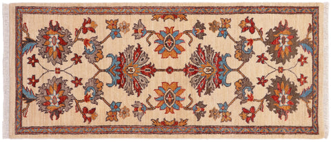 handmade Traditional Kafkaz Beige Rust Hand Knotted RUNNER 100% WOOL area rug 3' x 5'