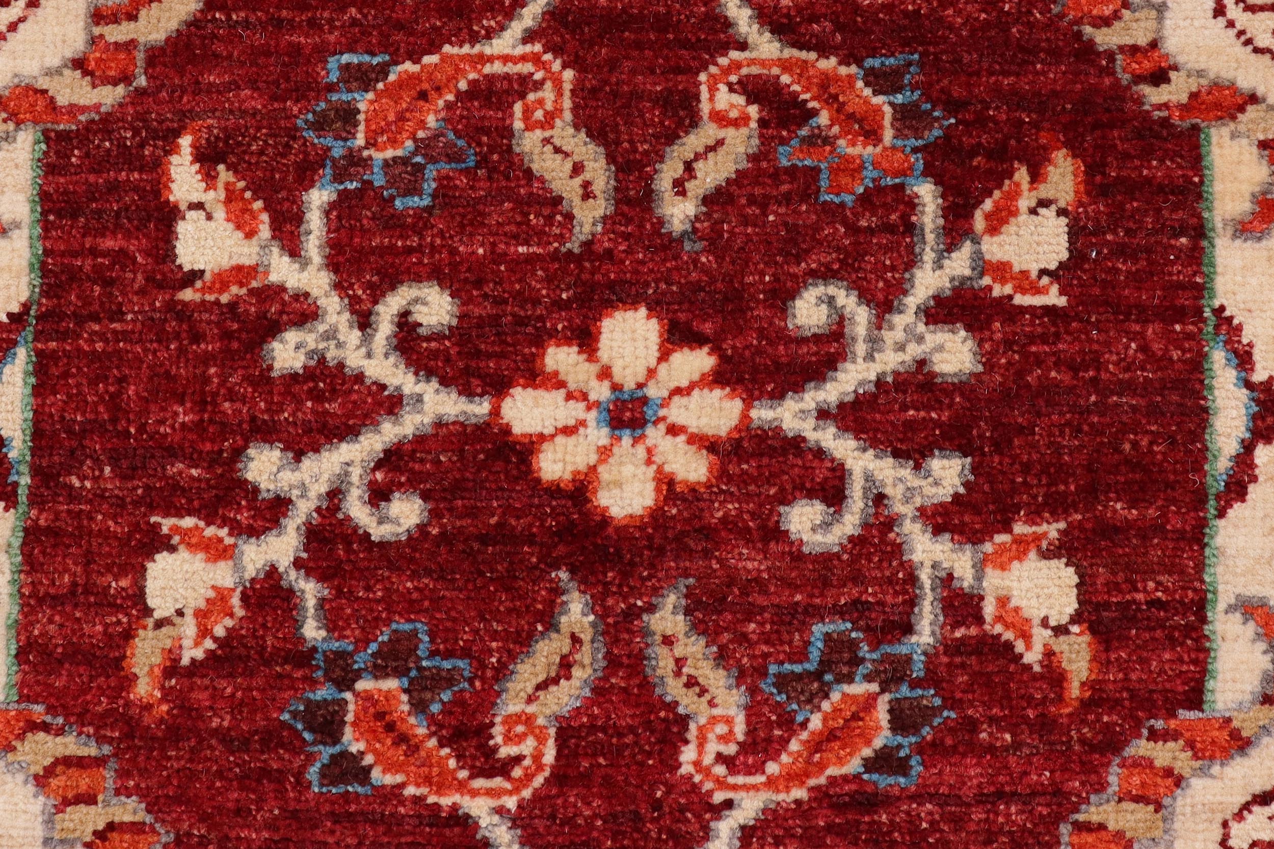 handmade Traditional Kafkaz Red Beige Hand Knotted RUNNER 100% WOOL area rug 3' x 5'