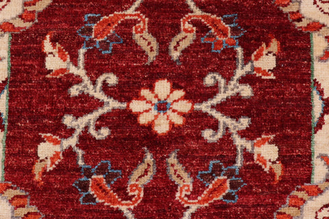 handmade Traditional Kafkaz Red Beige Hand Knotted RUNNER 100% WOOL area rug 3' x 5'