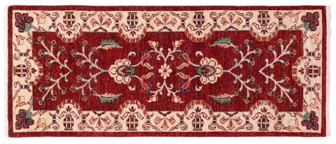 handmade Traditional Kafkaz Red Beige Hand Knotted RUNNER 100% WOOL area rug 3' x 5'