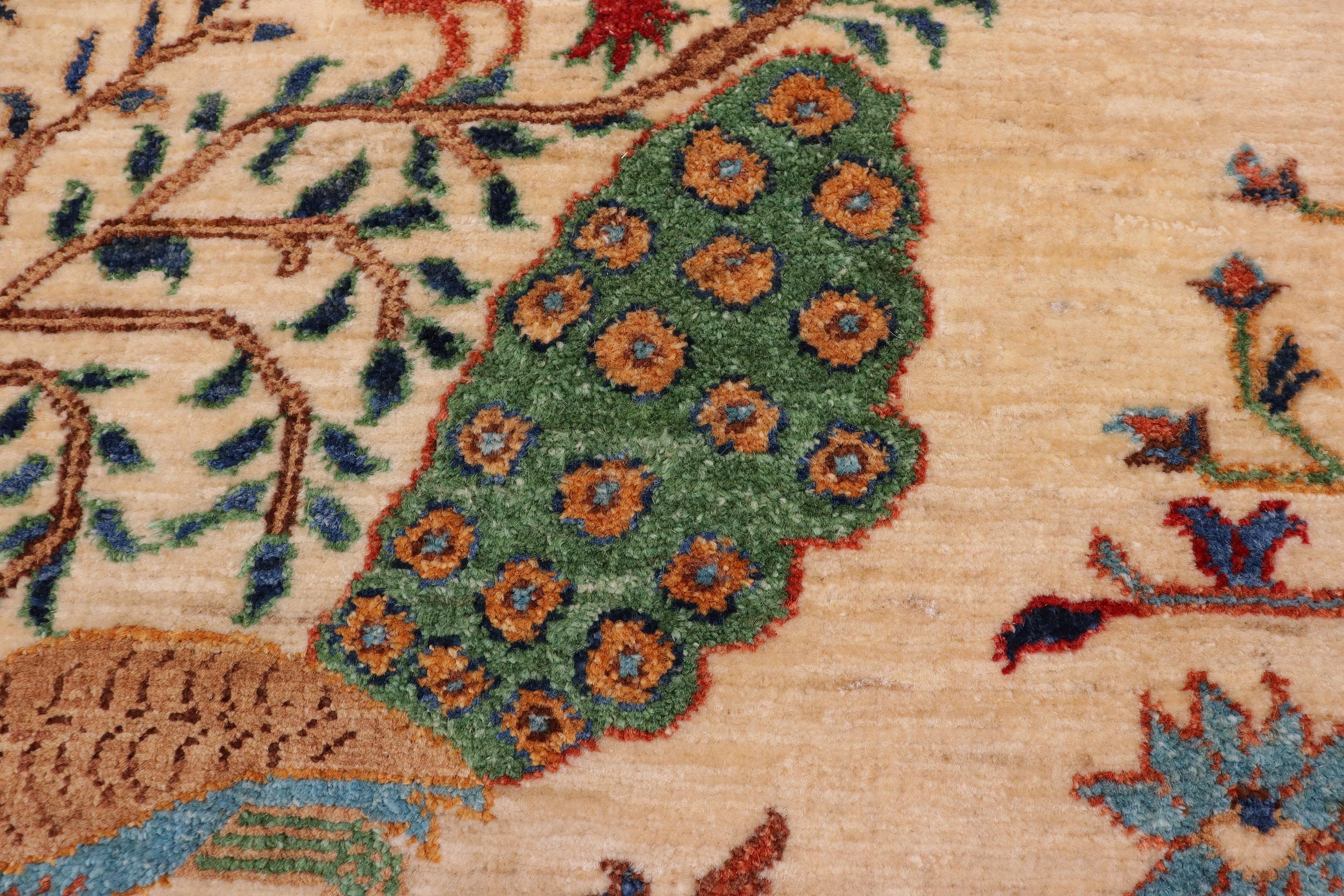 handmade Traditional Kafkaz Beige Rust Hand Knotted RUNNER 100% WOOL area rug 3' x 5'
