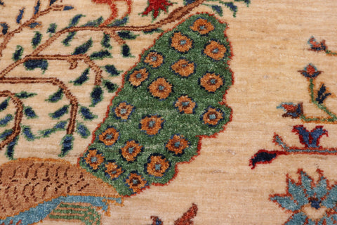 handmade Traditional Kafkaz Beige Rust Hand Knotted RUNNER 100% WOOL area rug 3' x 5'