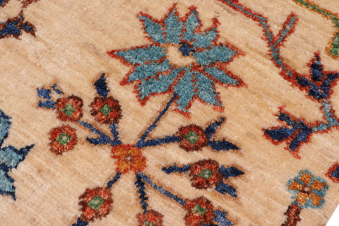handmade Traditional Kafkaz Beige Rust Hand Knotted RUNNER 100% WOOL area rug 3' x 5'
