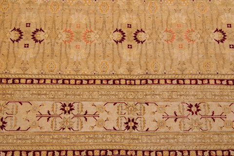 handmade Transitional Agra Tan Beige Hand Knotted RECTANGLE 100% WOOL area rug 9 x 12