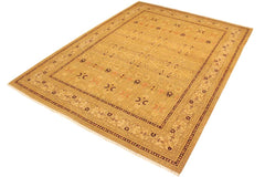 Semi-Antique Agra Ola Tan/Beige Wool Rug - 9'0''X12'3''