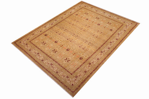 handmade Transitional Agra Tan Beige Hand Knotted RECTANGLE 100% WOOL area rug 9x12