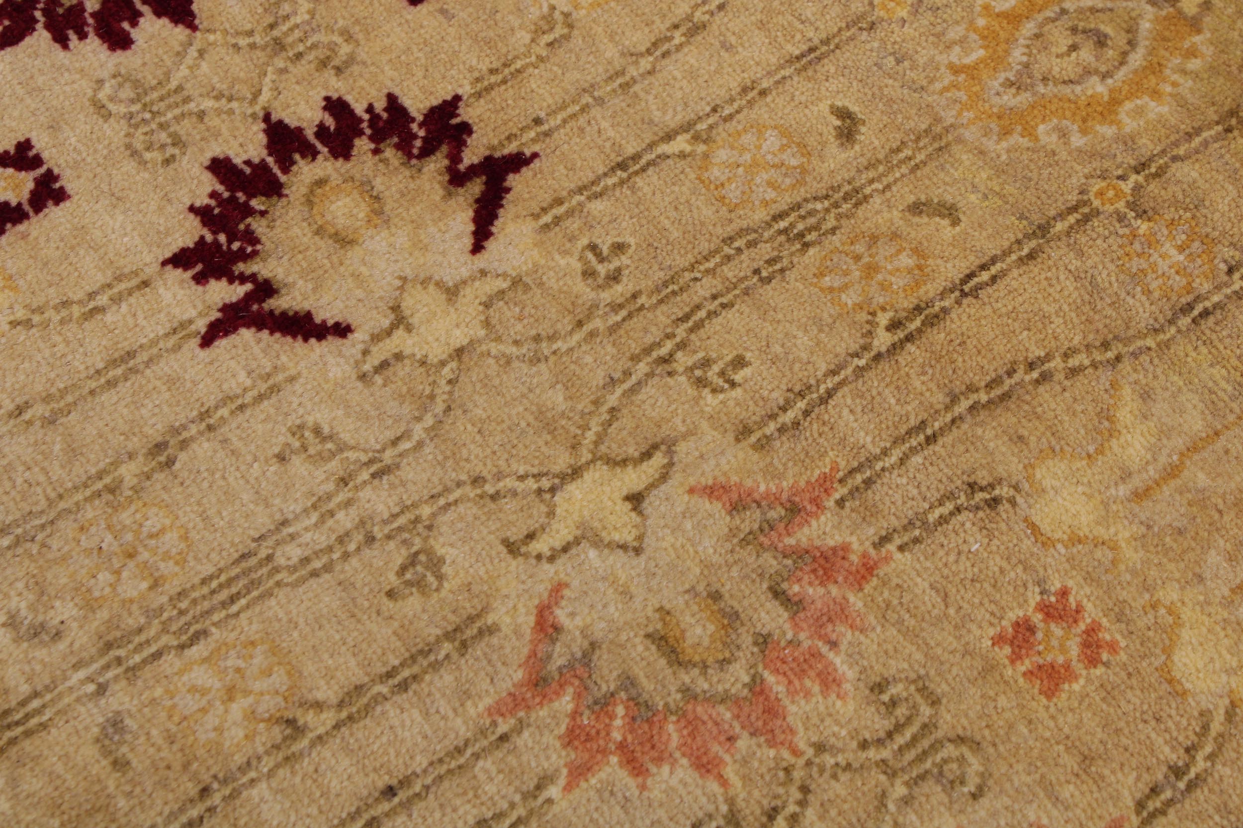 handmade Transitional Agra Tan Beige Hand Knotted RECTANGLE 100% WOOL area rug 9 x 12