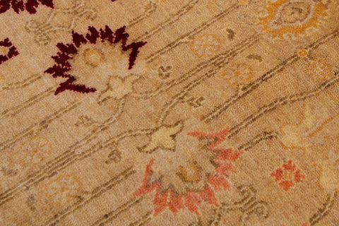 handmade Transitional Agra Tan Beige Hand Knotted RECTANGLE 100% WOOL area rug 9 x 12