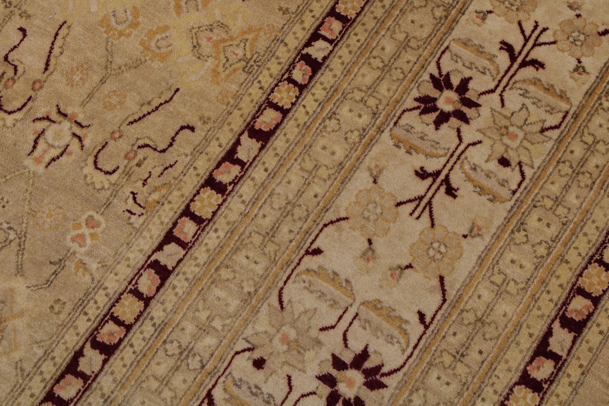 handmade Transitional Agra Tan Beige Hand Knotted RECTANGLE 100% WOOL area rug 9x12