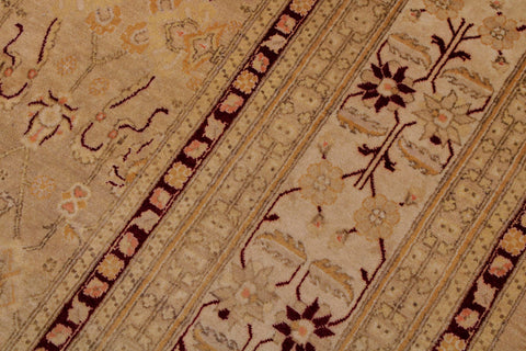 handmade Transitional Agra Tan Beige Hand Knotted RECTANGLE 100% WOOL area rug 9x12