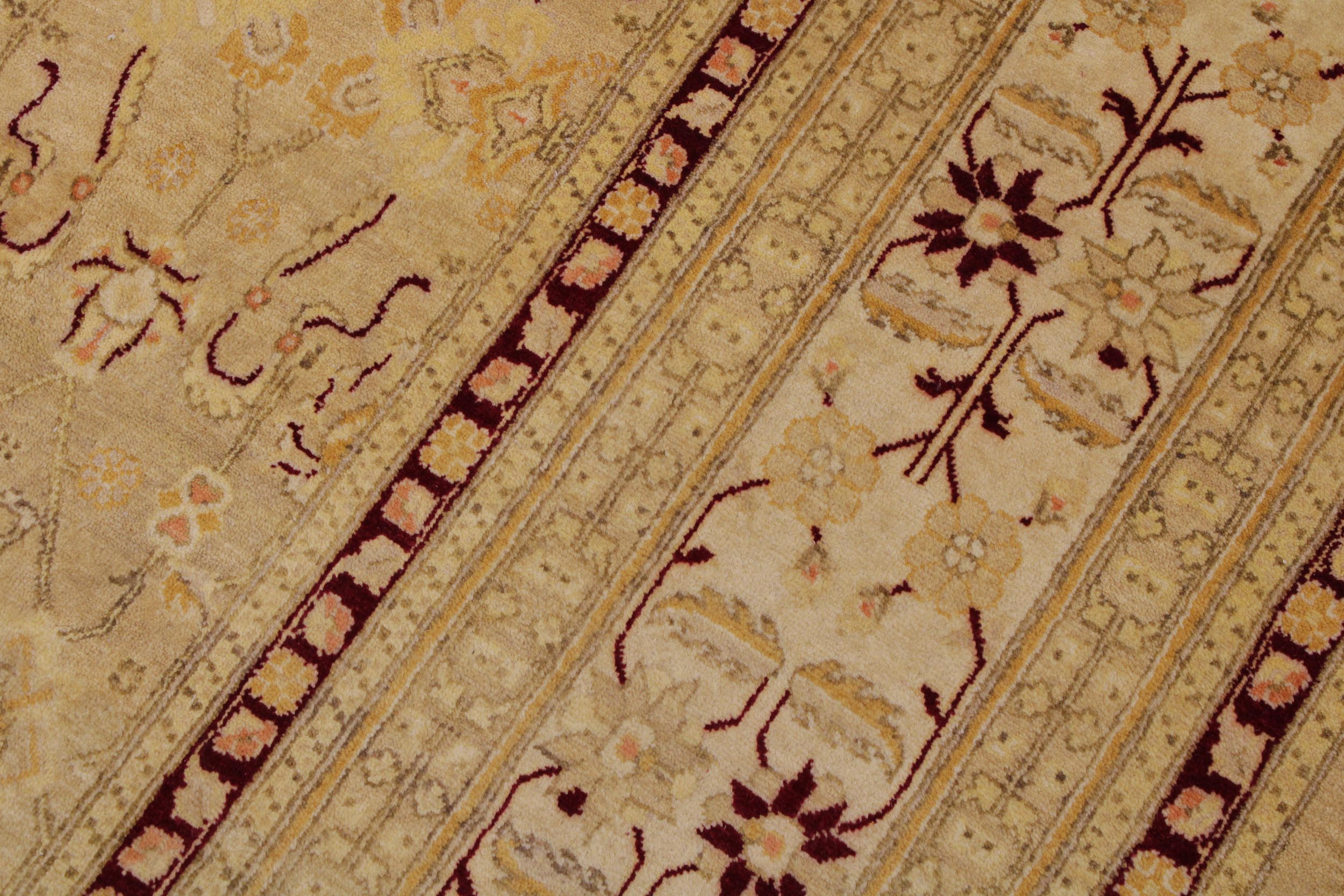 handmade Transitional Agra Tan Beige Hand Knotted RECTANGLE 100% WOOL area rug 9 x 12
