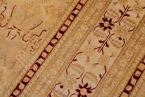 handmade Transitional Agra Tan Beige Hand Knotted RECTANGLE 100% WOOL area rug 9 x 12