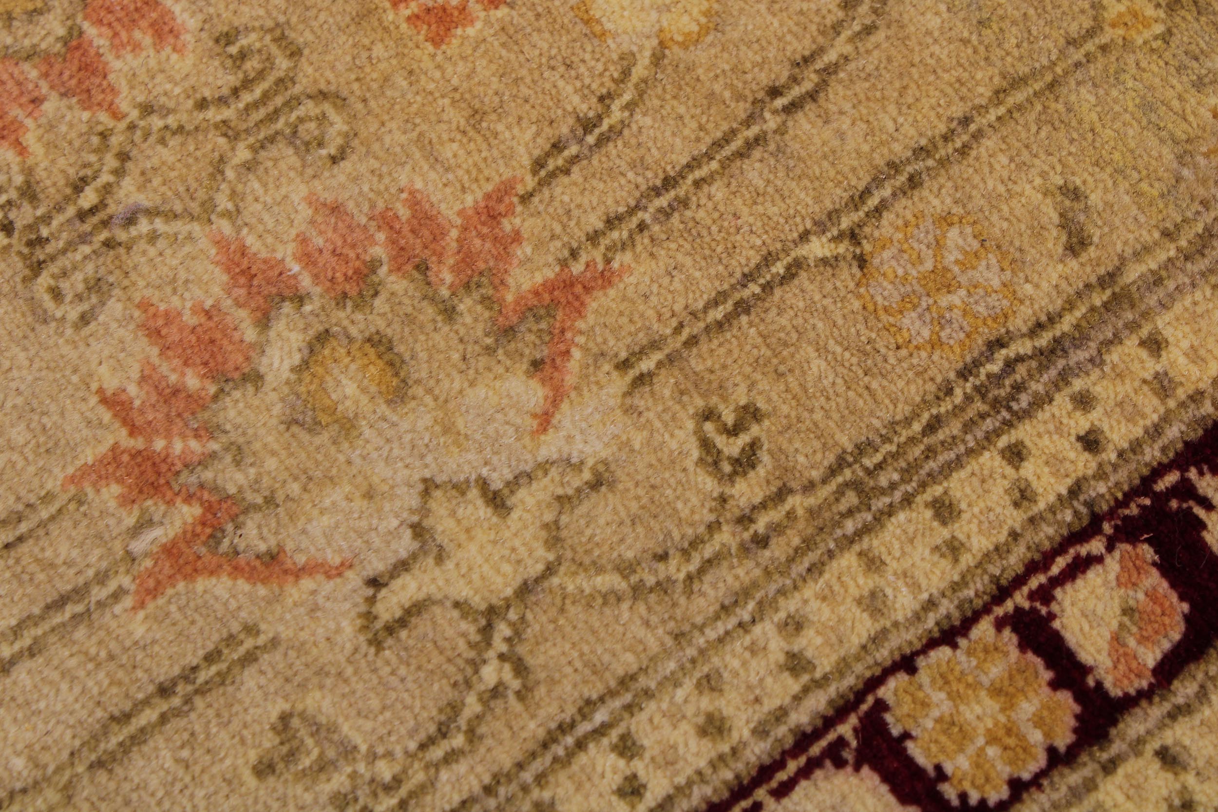 handmade Transitional Agra Tan Beige Hand Knotted RECTANGLE 100% WOOL area rug 9 x 12