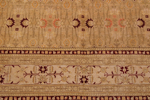 handmade Transitional Agra Tan Beige Hand Knotted RECTANGLE 100% WOOL area rug 9x12