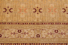 Semi-Antique Agra Ola Tan/Beige Wool Rug - 9'0''X12'3''
