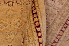 Semi-Antique Agra Ola Tan/Beige Wool Rug - 9'0''X12'3''