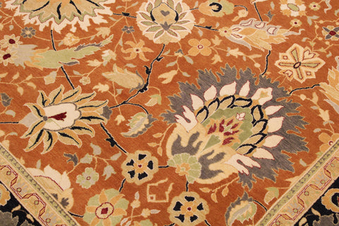 handmade Transitional Hashmi Brown Black Hand Knotted RECTANGLE 100% WOOL area rug 9 x 12
