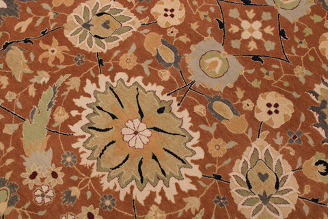 handmade Transitional Hashmi Brown Black Hand Knotted RECTANGLE 100% WOOL area rug 9x12