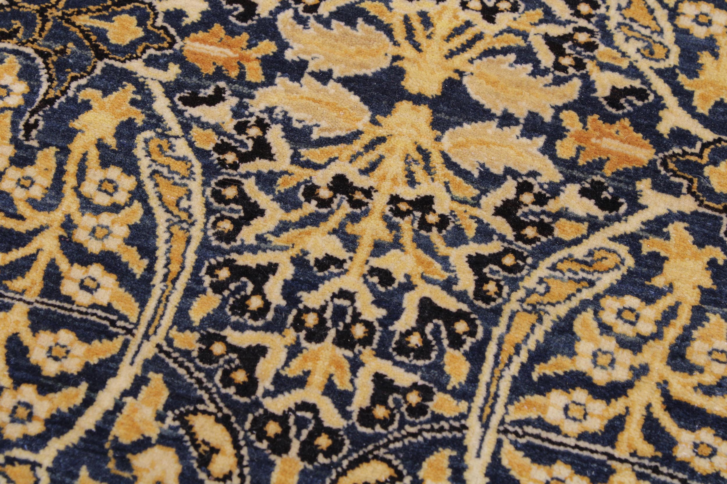 handmade Transitional Tabriz Blue Gold Hand Knotted RECTANGLE 100% WOOL area rug 9 x 12