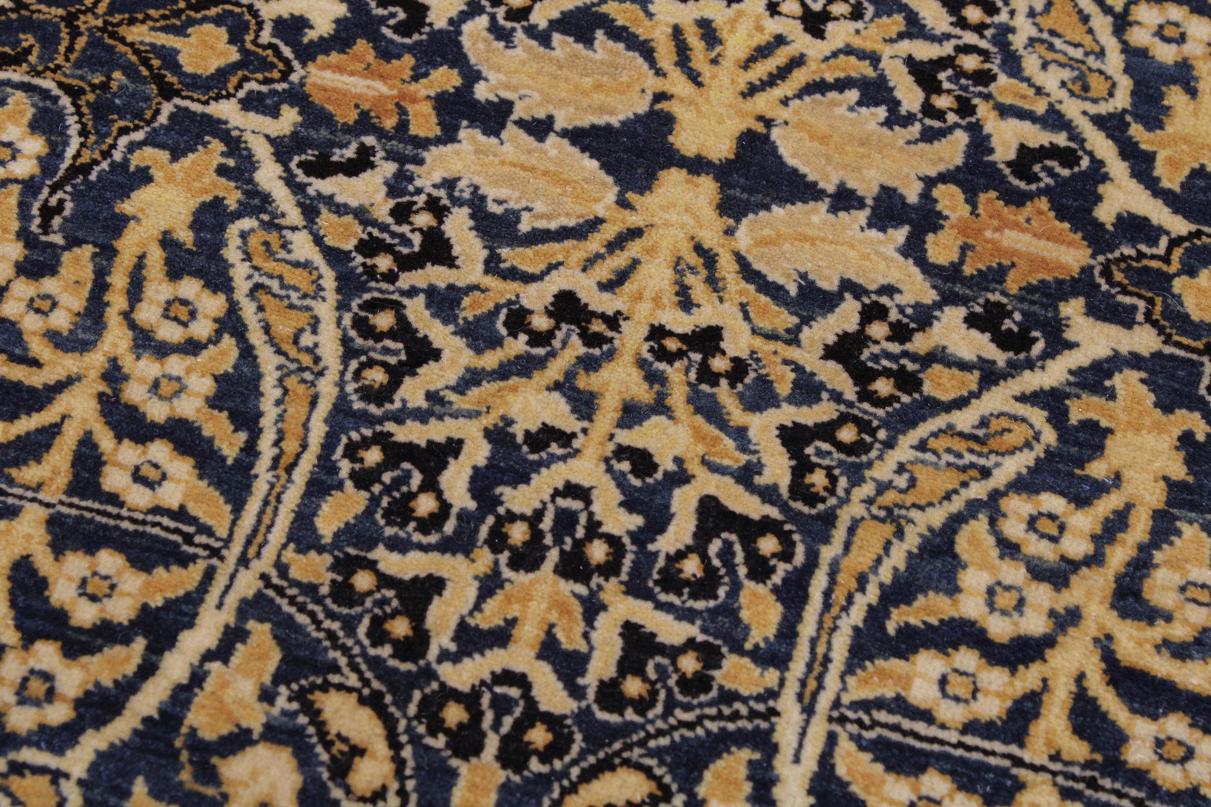 handmade Transitional Tabriz Blue Gold Hand Knotted RECTANGLE 100% WOOL area rug 9x12