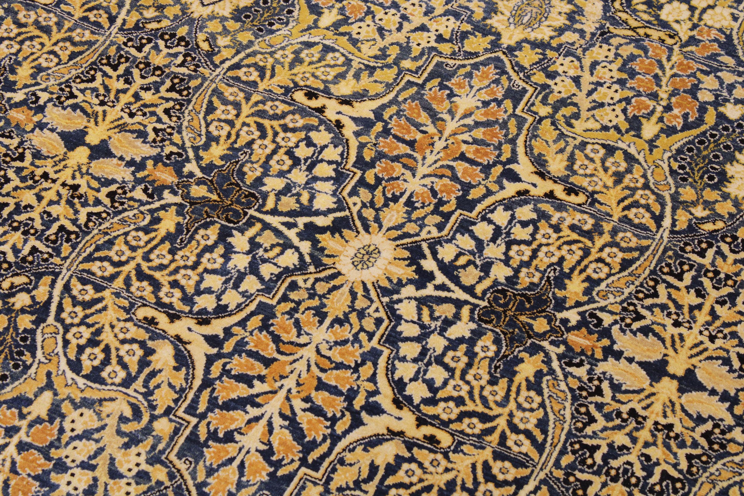 handmade Transitional Tabriz Blue Gold Hand Knotted RECTANGLE 100% WOOL area rug 9 x 12