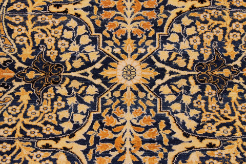 handmade Transitional Tabriz Blue Gold Hand Knotted RECTANGLE 100% WOOL area rug 9 x 12