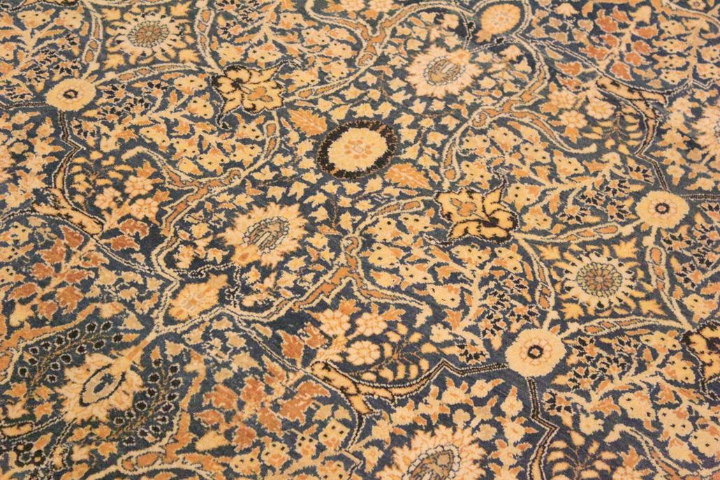 Vintage Tabriz Maribel Blue/Gold Wool Rug - 8'9'' x 11'10''