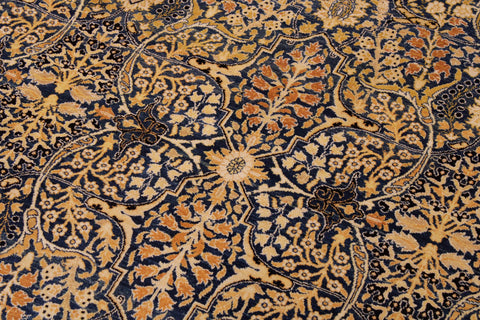 handmade Transitional Tabriz Blue Gold Hand Knotted RECTANGLE 100% WOOL area rug 9x12