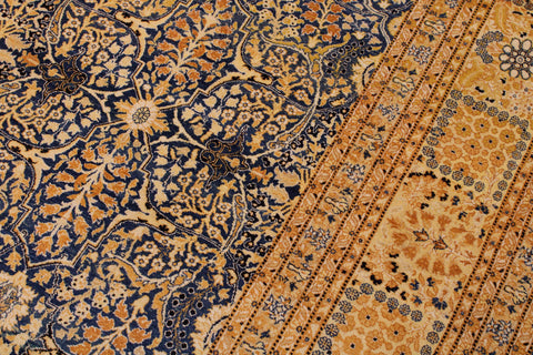 handmade Transitional Tabriz Blue Gold Hand Knotted RECTANGLE 100% WOOL area rug 9 x 12