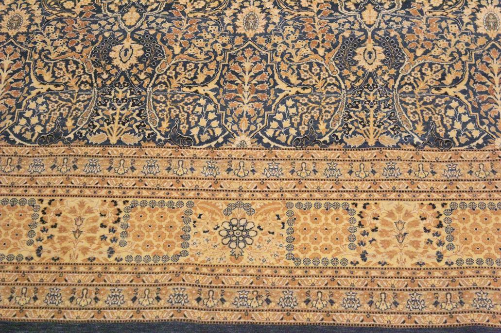 Vintage Tabriz Maribel Blue/Gold Wool Rug - 8'9'' x 11'10''