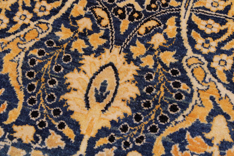 handmade Transitional Tabriz Blue Gold Hand Knotted RECTANGLE 100% WOOL area rug 9 x 12