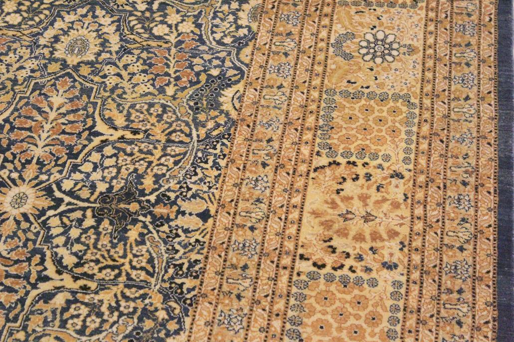 Vintage Tabriz Maribel Blue/Gold Wool Rug - 8'9'' x 11'10''