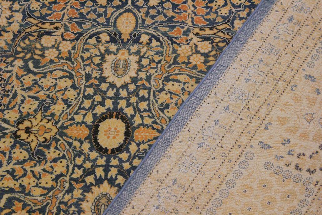 Vintage Tabriz Maribel Blue/Gold Wool Rug - 8'9'' x 11'10''