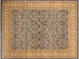 handmade Traditional Tabriz Blue Gold Hand Knotted RECTANGLE 100% WOOL area rug 9x12
