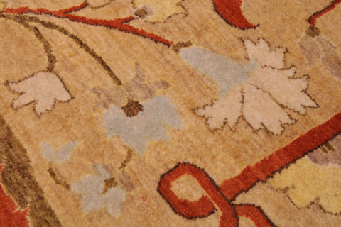 handmade Transitional  Gold Tan Hand Knotted RECTANGLE 100% WOOL area rug 9 x 12