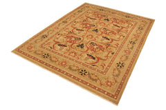 Antique Susanne Gold/Tan Wool Rug - 9'0''X11'10''