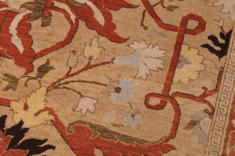 handmade Transitional  Gold Tan Hand Knotted RECTANGLE 100% WOOL area rug 9x12
