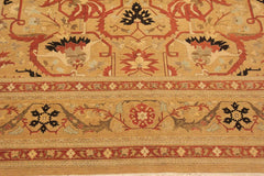 Antique Susanne Gold/Tan Wool Rug - 9'0''X11'10''