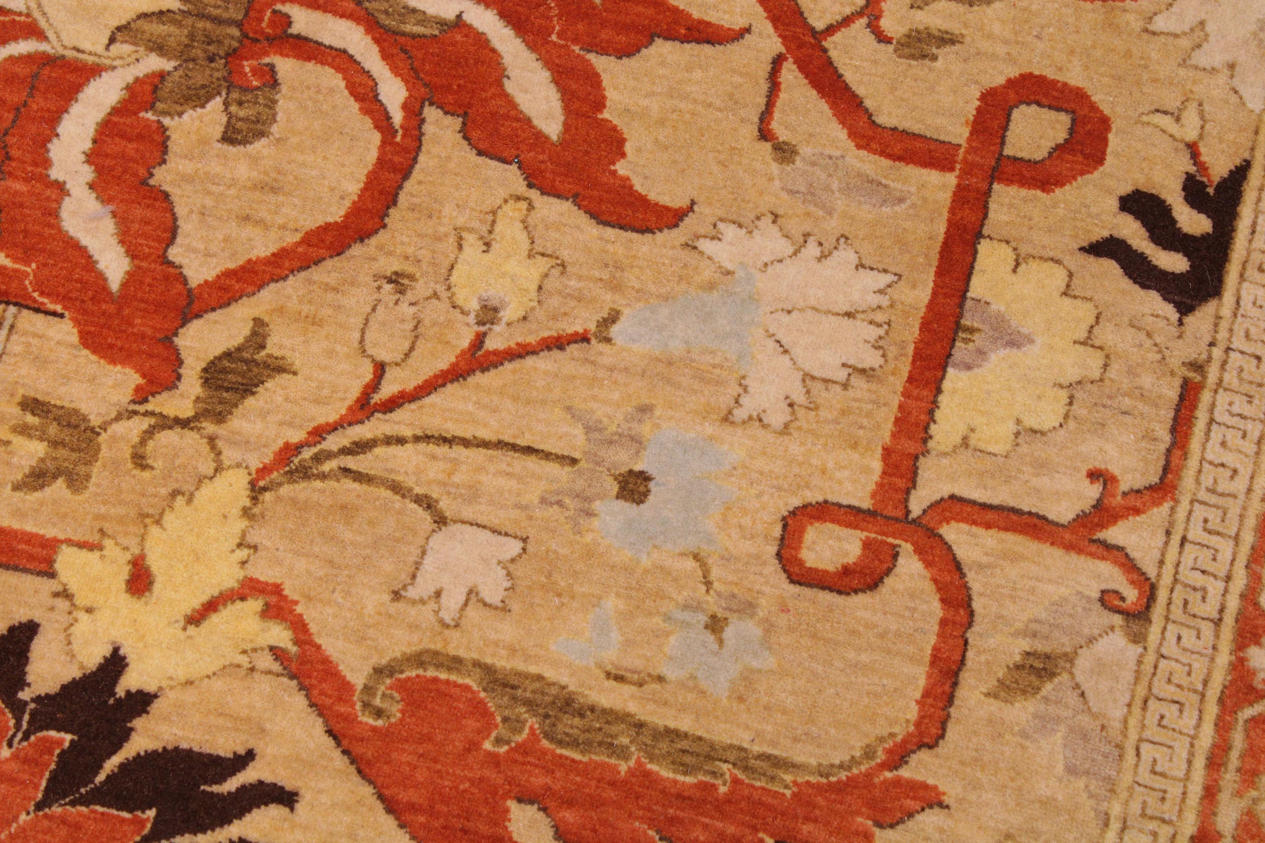 handmade Transitional  Gold Tan Hand Knotted RECTANGLE 100% WOOL area rug 9 x 12