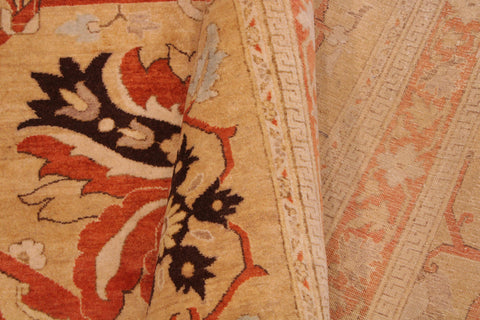 handmade Transitional  Gold Tan Hand Knotted RECTANGLE 100% WOOL area rug 9 x 12