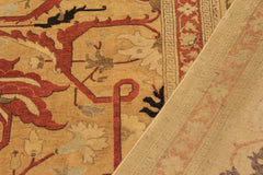 Antique Susanne Gold/Tan Wool Rug - 9'0''X11'10''