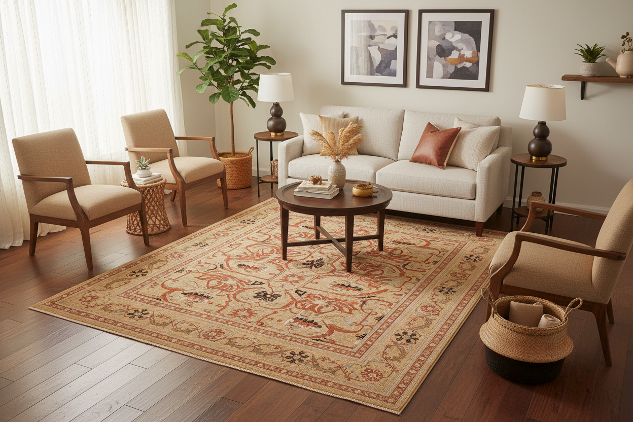 handmade Transitional  Gold Tan Hand Knotted RECTANGLE 100% WOOL area rug 9 x 12