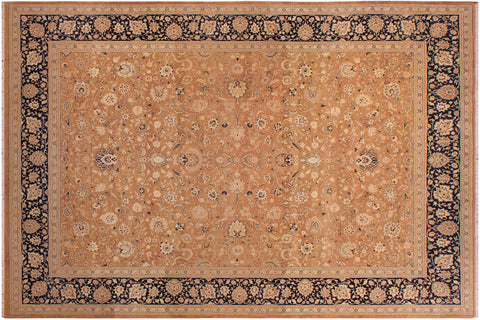 handmade Traditional Agra Rust Blue Hand Knotted RECTANGLE 100% WOOL area rug 9x12